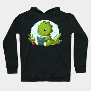 Dino reading book Hoodie